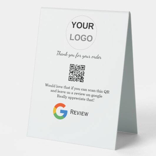 Plaque De Table Google examen logo de l'entreprise Analyser QR exa (Recto)
