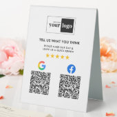 Plaque De Table Google & Facebook Reviews Business QR Code & Logo (In SItu (Mariage))