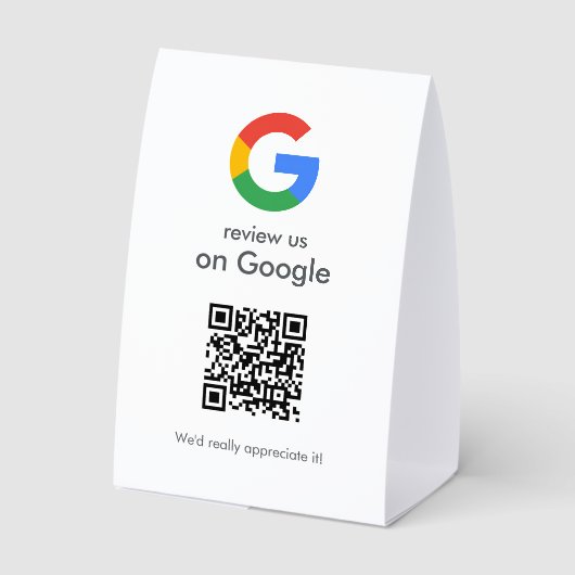 Plaque De Table Google Reviews Tabletop Sign | QR Code Pedestal (Verso)