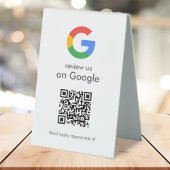 Plaque De Table Google Reviews Tabletop Sign | QR Code Pedestal