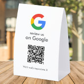 Plaque De Table Google Reviews Tabletop Sign | QR Code Pedestal