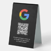 Plaque De Table Google Reviews Tabletop Sign | QR Code Table Tent (Verso)