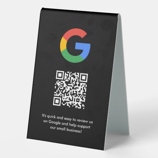 Plaque De Table Google Reviews Tabletop Sign | QR Code Table Tent (Verso)