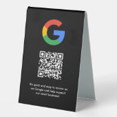Plaque De Table Google Reviews Tabletop Sign | QR Code Table Tent (Recto)
