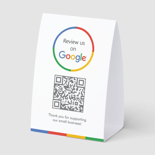 Plaque De Table Google Reviews Tabletop Sign | QR Code Table Tent (Verso)