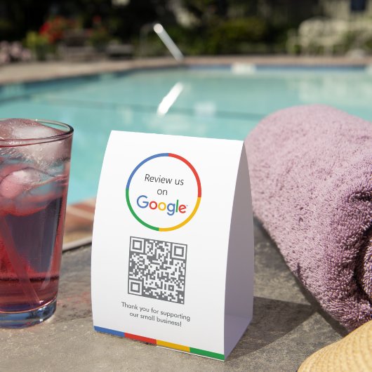 Plaque De Table Google Reviews Tabletop Sign | QR Code Table Tent (InVersositu (sur table))