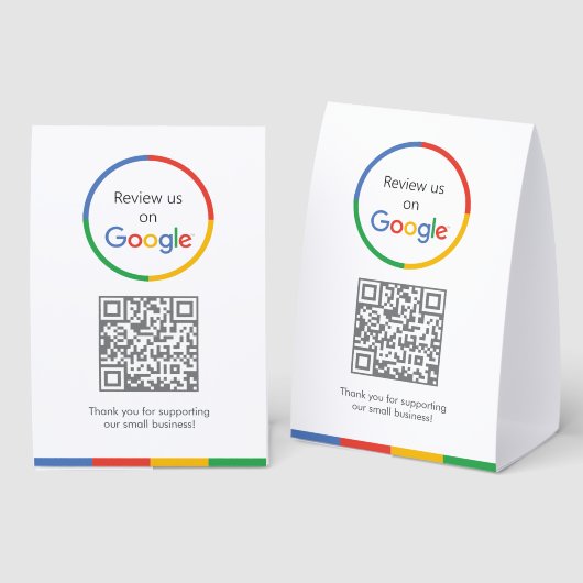 Plaque De Table Google Reviews Tabletop Sign | QR Code Table Tent (Recto/verso)