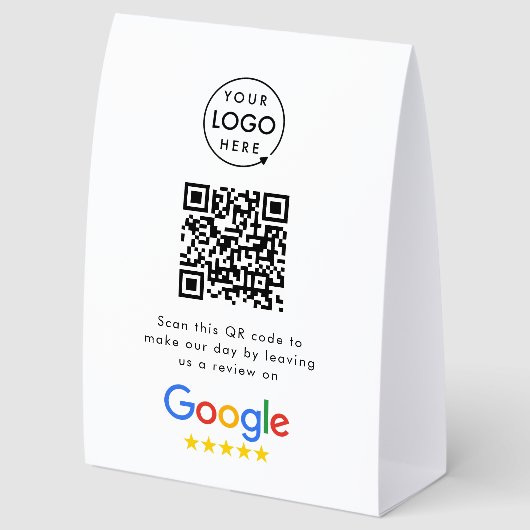 Plaque De Table Google Reviews Tabletop Sign | QR Code Table Tent (Arrière)