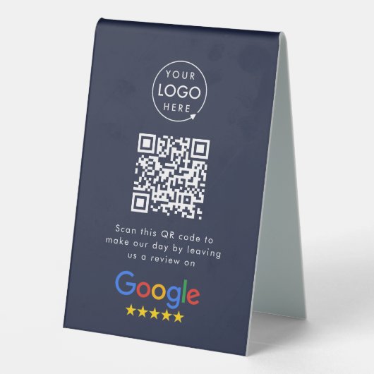 Plaque De Table Google Reviews Tabletop Sign | QR Code Table Tent (Verso)