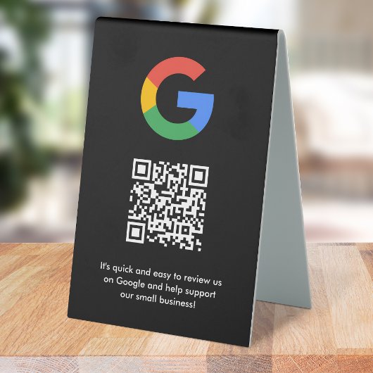 Plaque De Table Google Reviews Tabletop Sign | QR Code Table Tent