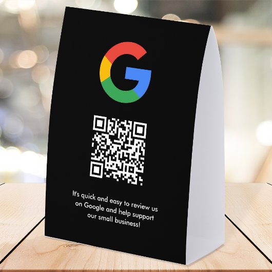Plaque De Table Google Reviews Tabletop Sign | QR Code Table Tent