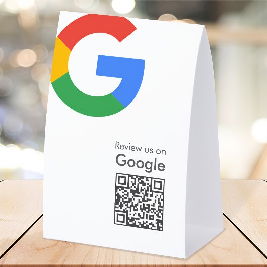 Plaque De Table Google Reviews Tabletop Sign | QR Code Table Tent