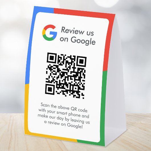 Plaque De Table Google Reviews Tabletop Sign | QR Code Table Tent