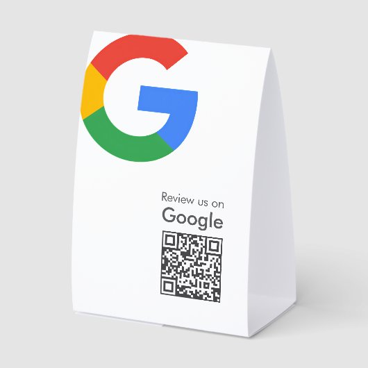 Plaque De Table Google Reviews Tabletop Sign | QR Code Table Tent (Recto)