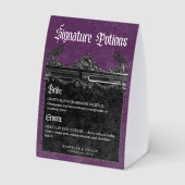 Plaque De Table Gothic Raven Purple Darkly Ever After Drinks (Verso)