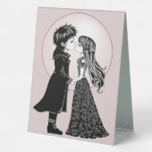 Plaque De Table Gothique Emo Enfants Kiss Valentine's Day (Verso)