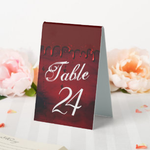 Plaque De Table Gothique Luxe   Lèchement sanguin rouge et noir