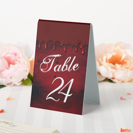 Plaque De Table Gothique Luxe | Lèchement sanguin rouge et noir (In SItu (Mariage))