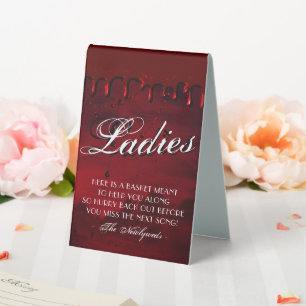 Plaque De Table Gothique Luxe   Salle de bain Black and Blood Red