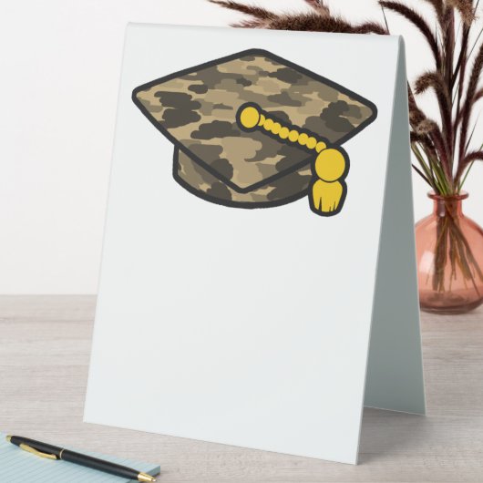 Plaque De Table Graduation Cap Khaki Camo (En SItu (Tableau))