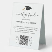 Plaque De Table Graduation College Fund with QR Code (Recto)