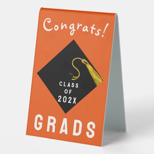 Plaque De Table Graduation Congrats Décor (Verso)
