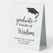 Plaque De Table Graduation Fête Paroles De Sagesse Conseil Invité (Recto)