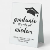Plaque De Table Graduation Fête Paroles De Sagesse Conseil Invité (Verso)