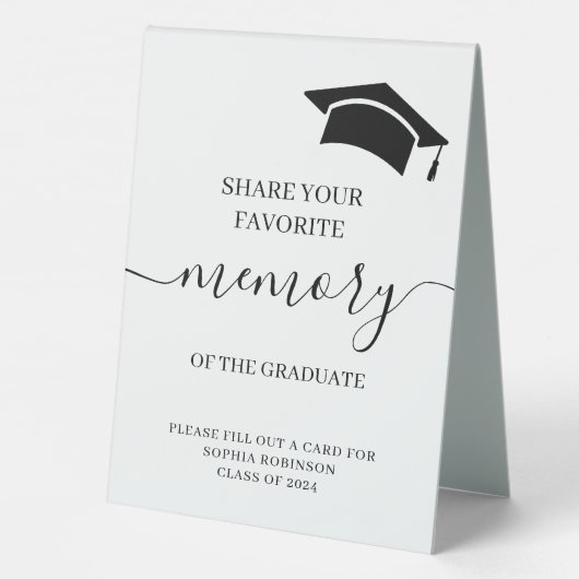 Plaque De Table Graduation Party Favori Mémoire Conseil invité (Verso)