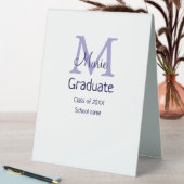 Plaque De Table Gradué ajouter nom monogramme violet simple m mini (En SItu (Tableau))