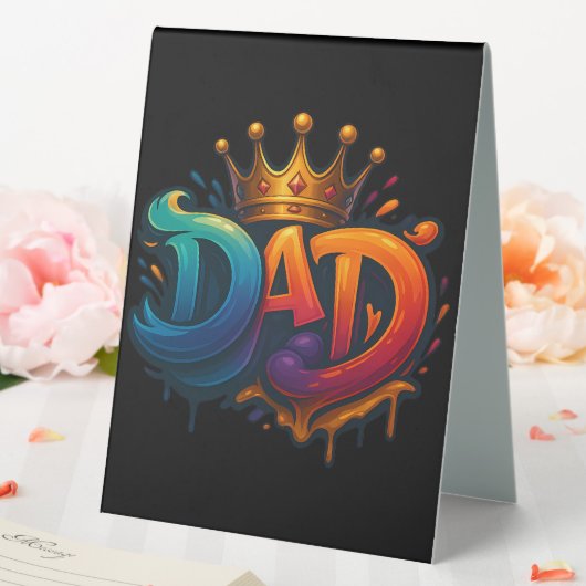 Plaque De Table Graffiti King Papa Couronne couronné d'amour et de (In SItu (Mariage))