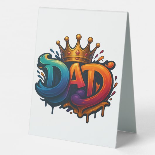 Plaque De Table Graffiti King Papa Couronne couronné d'amour et de (Verso)