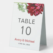 Plaque De Table Grand Chrysanthème rouge (Recto)