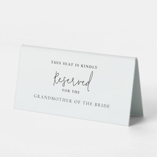 Plaque De Table Grand-Mère moderne de la chambre Siège réservé (Recto)
