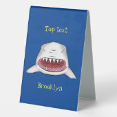 Plaque De Table Grand requin blanc moyen dessin animé (Verso)