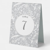 Plaque De Table Graphique moderne gris argenté floral (Verso)