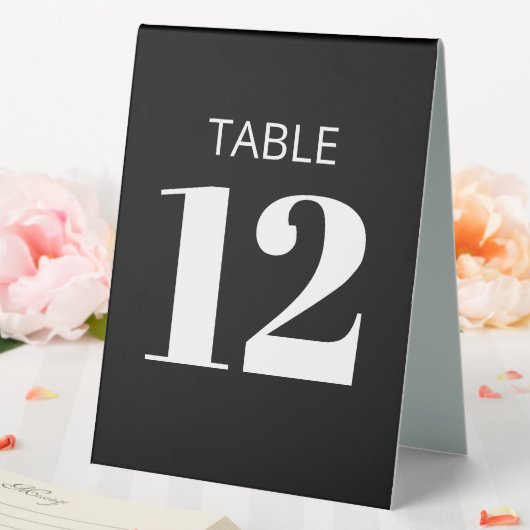 Plaque De Table Gras Noir Noir Moderne Réception Numéro de table (In SItu (Mariage))