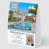 Plaque De Table Gray Real Estate Just Sold Property Your Logo (Arrière)