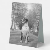 Plaque De Table Great Dane Kennel QR Code Signal promotionnel (Verso)
