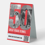 Plaque De Table Great Dane Kennel QR Code Signal promotionnel (Recto)