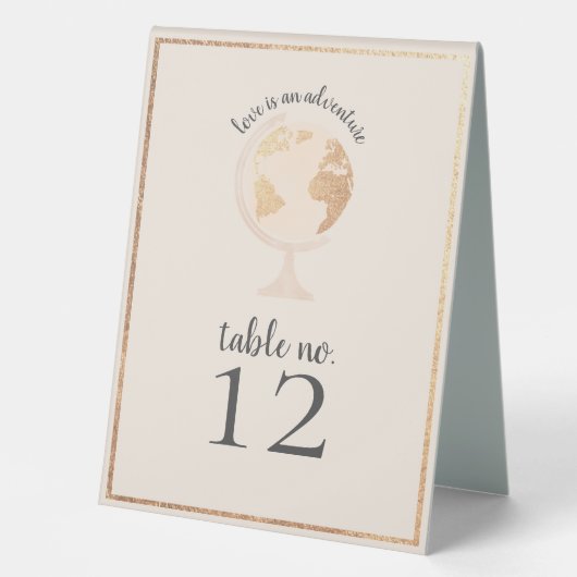 Plaque De Table Greatest Adventure World Globe Map Travel Wedding (Recto)