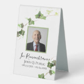 Plaque De Table Green English Vine Aquarelle Funérailles (Recto)