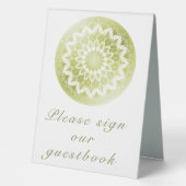 Plaque De Table Green Lace Mandala Wedding (Recto)