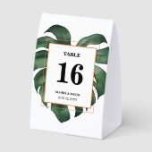 Plaque De Table Green Monstera Leaf  Wedding Table Number (Verso)
