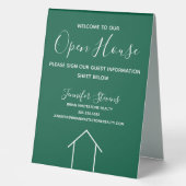 Plaque De Table Green Open House Custom Real Estate Company (Recto)