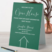 Plaque De Table Green Open House Custom Real Estate Company (En SItu (Tableau))