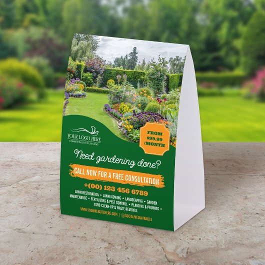 Plaque De Table Green Orange Gardening Landscaping Lawncare