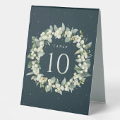 Plaque De Table Green Snowberry+Eucalyptus Christmas Numéro de tab (Recto)