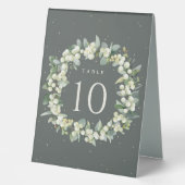 Plaque De Table Green Snowberry+Eucalyptus Mariage Numéro de table (Recto)