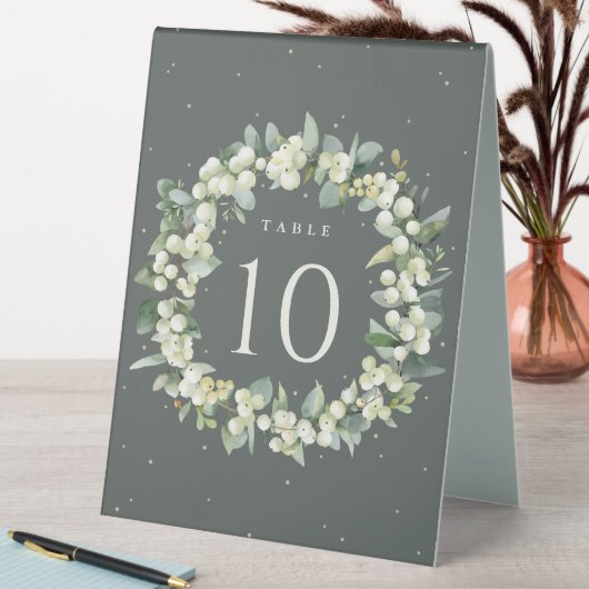 Plaque De Table Green Snowberry+Eucalyptus Mariage Numéro de table (En SItu (Tableau))